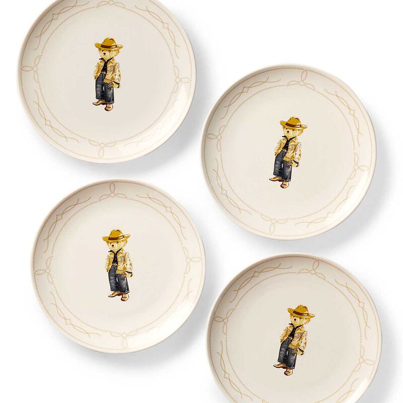 Polo Ralph Lauren Western Polo Bear Dessert Plate Set Of 4 image number 2